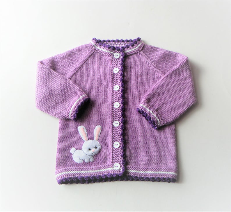 Bunny Sweater Easter Cardigan Lavender Sweater Spring Cardigan Etsy