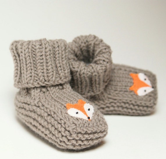 fox baby booties