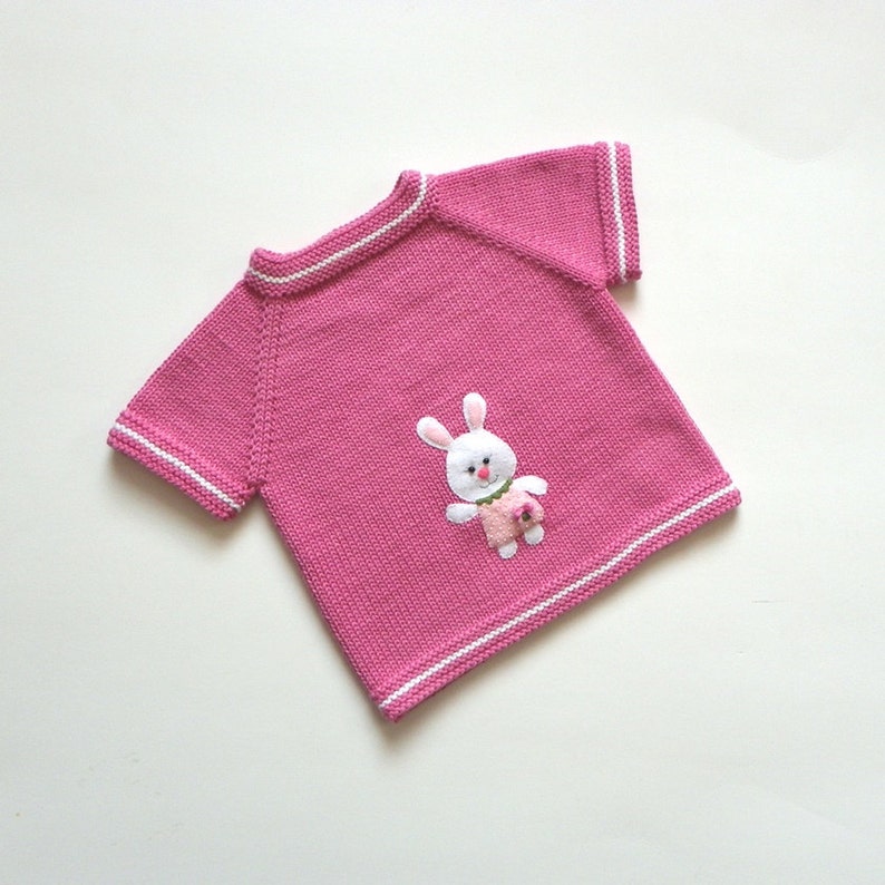 Bunny Baby Vest Pink Baby Girl Vest Knitted Girl Vest for | Etsy