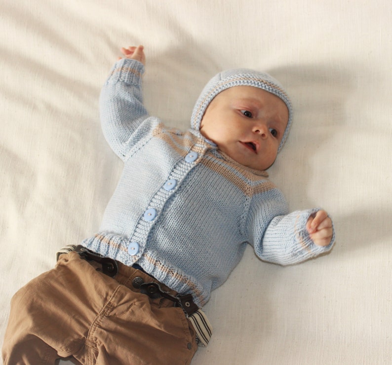Baby boy set knitted baby boy outfit pale blue set for baptism Etsy