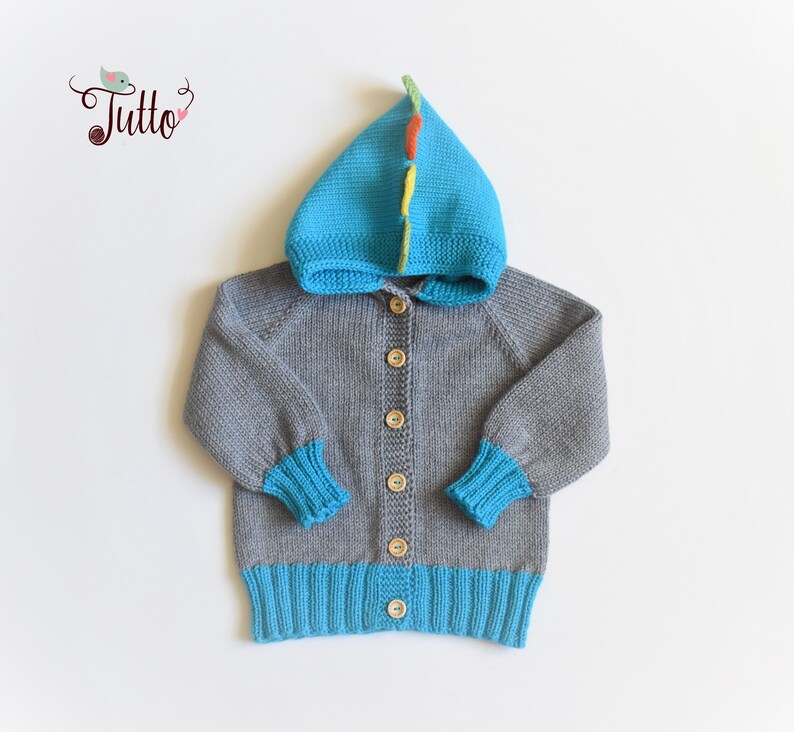 Hoodie sweater merino sweater baby sweater knit sweater grey and blue sweater chicken sweater baby shower new baby MADE TO ORDER