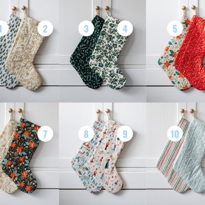 Quilted Christmas stockings, choose your own, Rifle Paper Co Christmas decorations, farmhouse holiday decor, gift for mom, MADE TO ORDER image 9