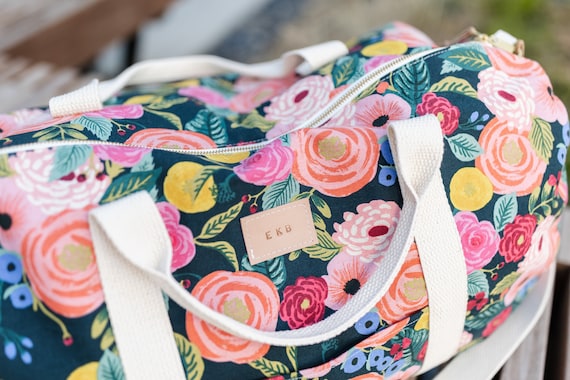 Floral Duffel Bag Rifle Paper Co Custom Canvas Overnight Bag