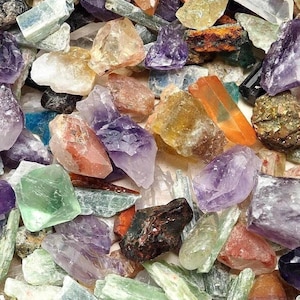 Crystal Mix Rough Lot - Rock Collector Box - Colorful Crystal Collection Natural Stones Back to School Science Geology Mineralogy Gift