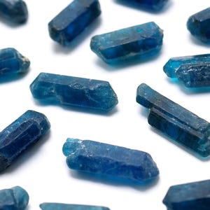 Blue Apatite crystal from Ipira, Bahia, Brazil - natural blue stones double terminated crystals
