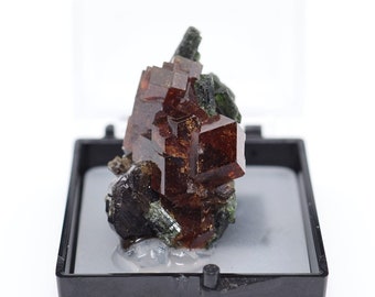 Spessartine Garnet crystals on matrix from Skardu Dist, Gilgit-Baltistan, Pakistan perky box mineral specimen  (F94148) structure minerals