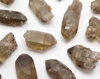 ONE Smoky Quartz citrine natural crystal from Arizona - natural raw stone point structure minerals