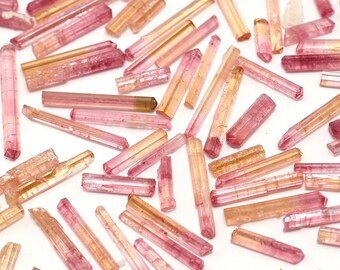 Tourmaline pink orange raw stones from Malkhan, Russia - 1gm contains appx 8pc - natural rubellite crystals specimen randomly selected