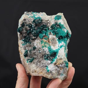 Dioptase Crystals Mineral Specimen, Republic of Congo (329gm)