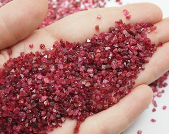 Spinel crystals and rough stones from Burma - appx 2.5-4mm red pink natural stones structure minerals