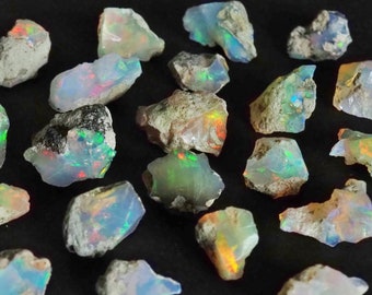 1pc Opal raw stones rainbow fire flash rough crystals from Ethiopia - rough chips natural stone lot birthstone