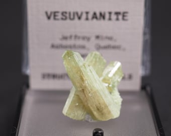 Green Vesuvianite Crystal Cluster: Jeffrey mine, Quebec, Canada