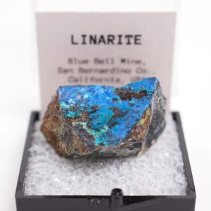 Linarite Blue Bell mine, California: Thumbnail Mineral Specimen