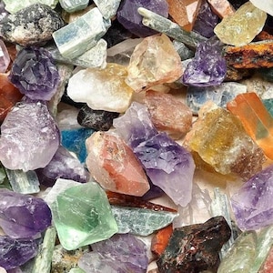 Crystal Mix Rough Lot - Rock Collector Box - Colorful Crystal Collection of Natural Stones