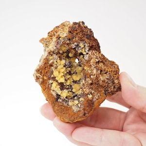 Mimetite crystals with Hemimorphite on matrix from Ojuela mine, Mapimi, Mexico mineral specimen structure minerals (F4827-8)