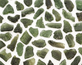 ONE Moldavite genuine stone from Chlum, Czech Republic authentic tektite specimen raw crystal loose