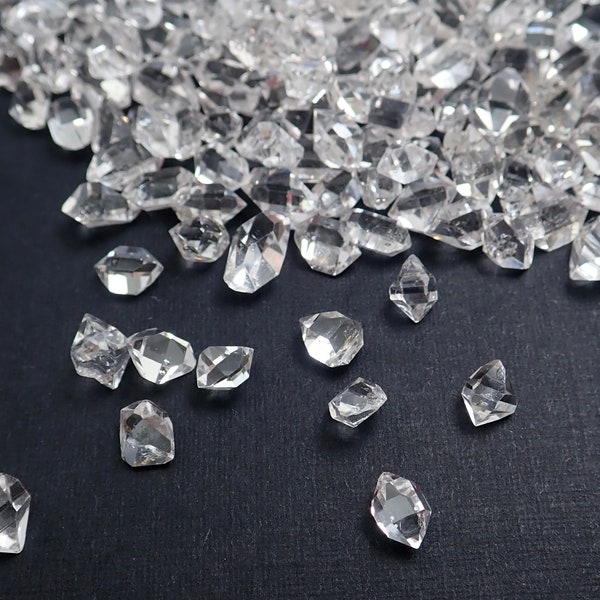 Quartz "diamond quartz" crystals from Pakistan - appx 3-5mm - clear natural raw gem stones