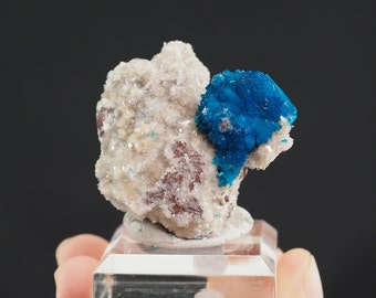 Cavansite crystals on matrix from Wagholi, India - 40mm x 42mm x 28mm (PC - 3) structure minerals