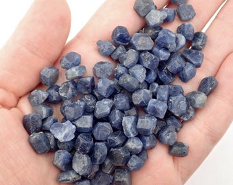 Sapphire blue raw stone gem crystal from Madagascar natural loose specimen birthstone