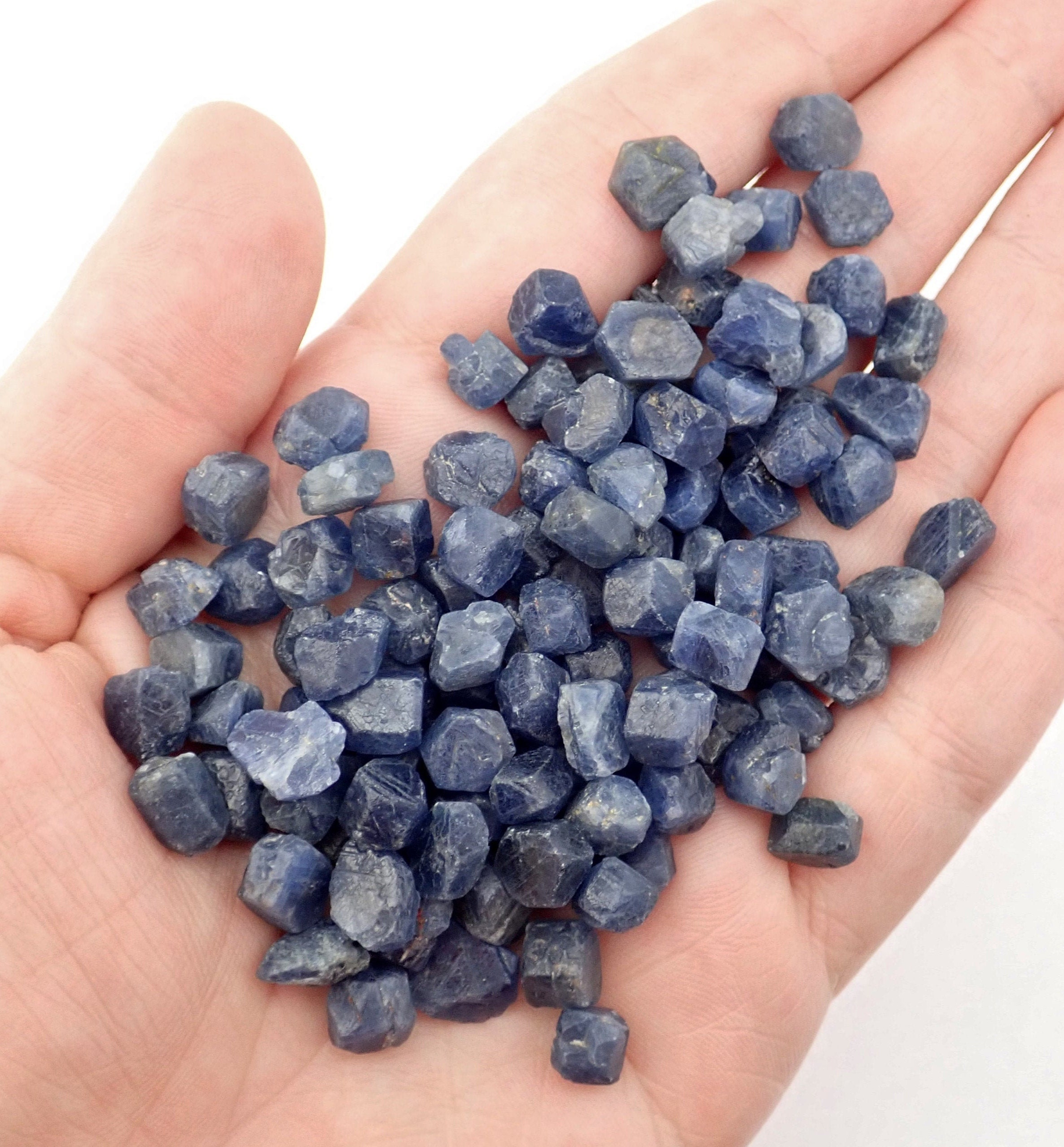 Sapphire blue raw stone gem crystal from Madagascar natural loose specimen birthstone