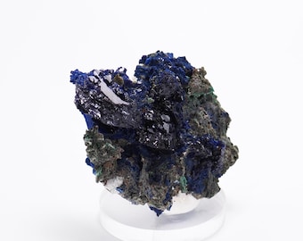 ナミビア ツメブ鉱山産 アズライト 結晶原石 鉱物標本 約60mm アズライト鉱物標本：ナミビア、ツメブ鉱山産天然石（37 mm x 39 mm x