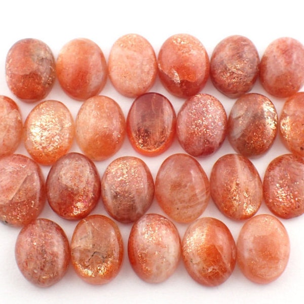ONE Sunstone oval cabochon from Madagascar - choose your size - oval cab stone orange schiller flash cabochons