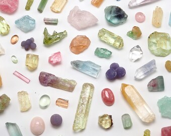 Spring Crystal Collection - Garnets, Tourmaline, Aquamarine, Heliodor, Topaz, Diopside, Vesuvianite, and more