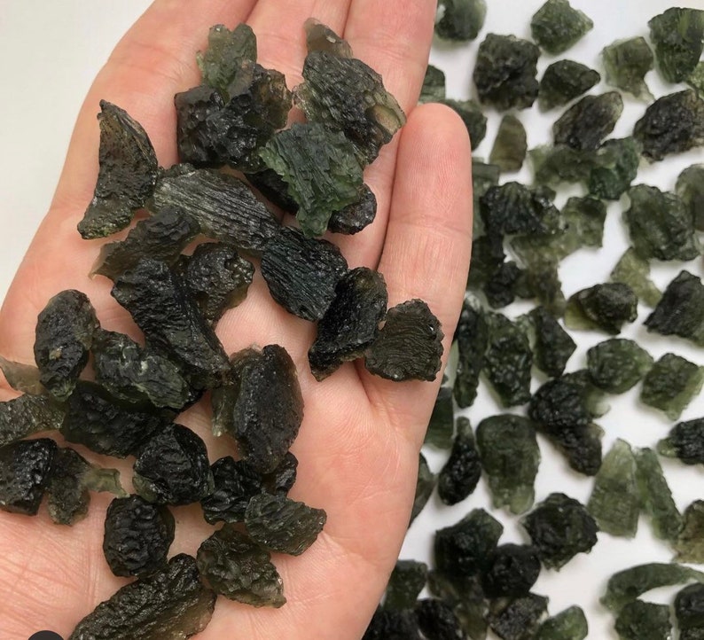 ONE Moldavite genuine stone from Maly Chlum, Czech Republic authentic tektite specimen raw crystal loose image 7