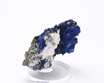 アズライト鉱物標本：ナミビア、ツメブ鉱山産天然石（37 mm x 39 mm x