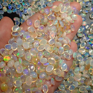 ONE Opal cabocohon from Ethiopia fire flash oval polished stone loose natural birthstone image 4