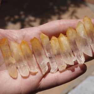 ONE Halloysite included Quartz crystal from Colombia select your size mango quartz point natural stone specimen image 1