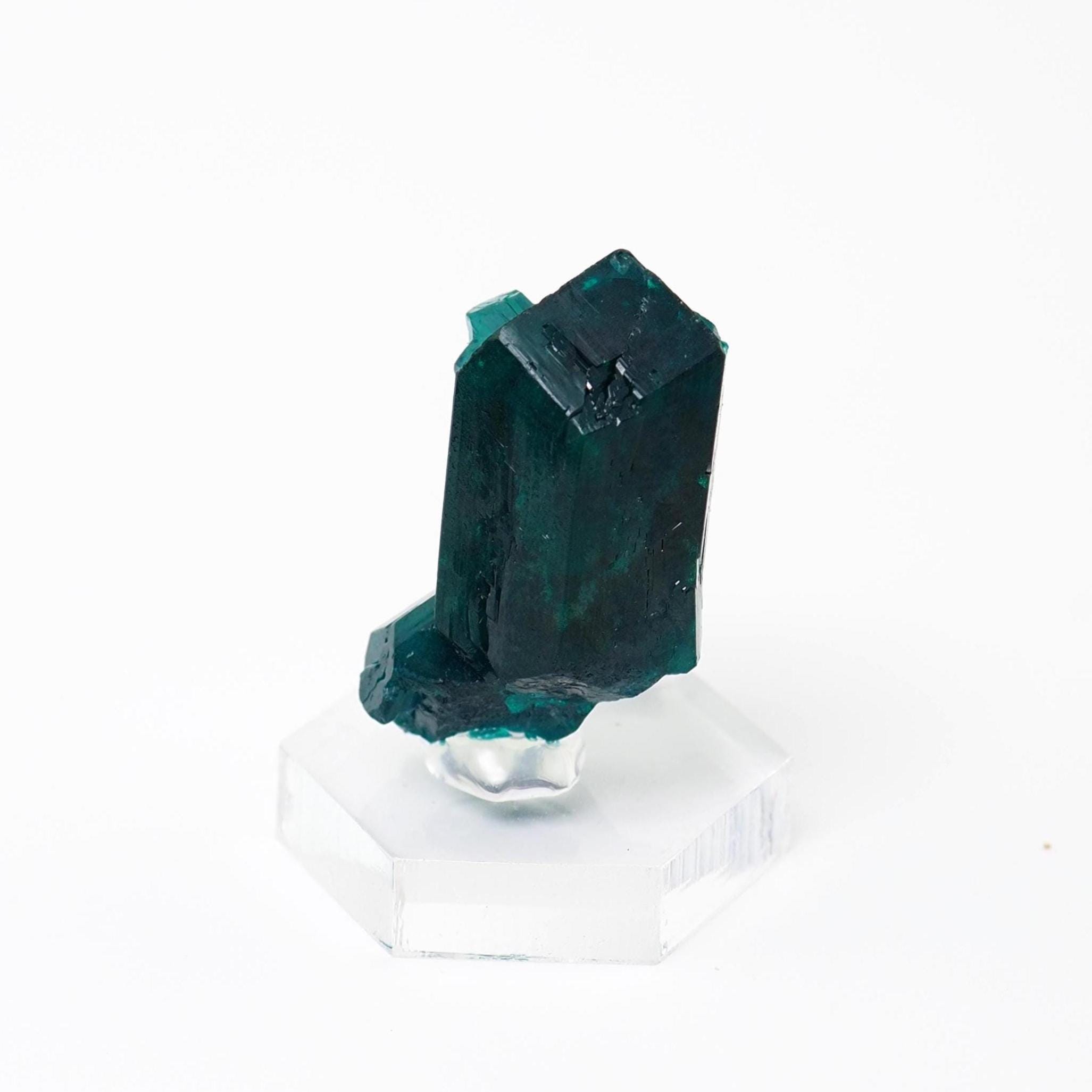 Dioptase Crystal Specimen: Sanda, Congo Mineral Stone (26x15x10mm