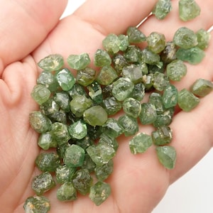 Namibian Demantoid Garnet Crystal: Green Raw Gemstone - January Birthstone