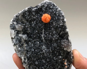 Orange Fluorite with Quartz from Mahordi, India - 88x64x20mm (TUC2024) structure minerals