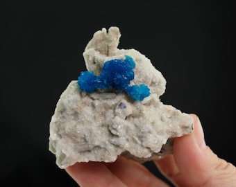 Cavansite crystals on matrix from Wagholi, India - 66mm x 65mm x 32mm (PC - 5) structure minerals