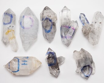 8pc Quartz with inclusions "enhydro" crystals from China - 81gm / appz 1-1.5"(523-22)