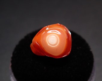 Opal polished red orange loose gem stone from Mexico - 4.6ct / 11mm x 8.8mm x 8.5mm (B7444) birthstone