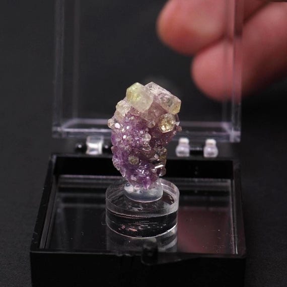 Vesuvianite natural crystal Jeffrey mine, Quebec thumbnail mineral specimen perky box natural stone (TN5511-39) structureminerals