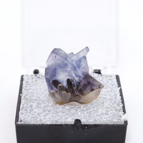 Fluorite crystal natural stone from Yindu mine, China purple blue perky box mineral specimen  (TN1032-54) structure minerals