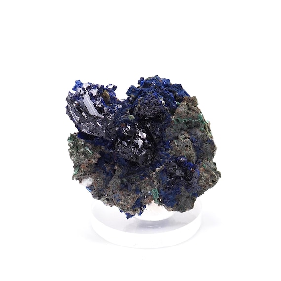 アズライト鉱物標本：ナミビア、ツメブ鉱山産天然石（37 mm x 39