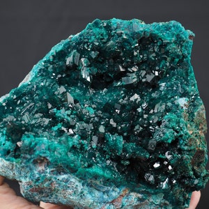 Dioptase Crystal Specimen: Congo Mineral Display (160mm x 147mm x 102mm)