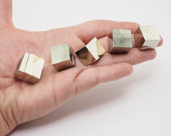 ONE Pyrite cube natural crystal from Navajún, La Rioja, Spain mineral specimen geology sample cubic habit unpolished raw