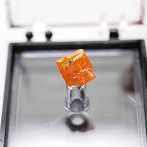 Wulfenite crystal orange from 79 Mine, Chilito, Hayden area, Gila Co., Arizona, USA mineral natural stone (F50223-32) structure minerals