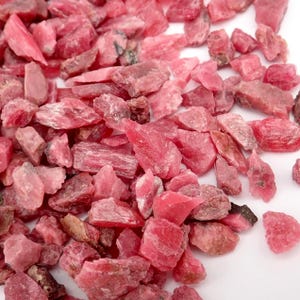 Rhodonite Stones Raw Natural Crystals from Brazil - 10 gram scoop of Rough Stones