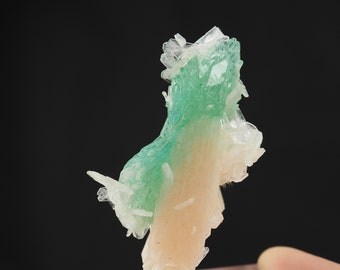Fluorapophyllite on Stilbite crystal from Savda, India - 50mm x 20mm x 32mm (TUC24-3) structure minerals