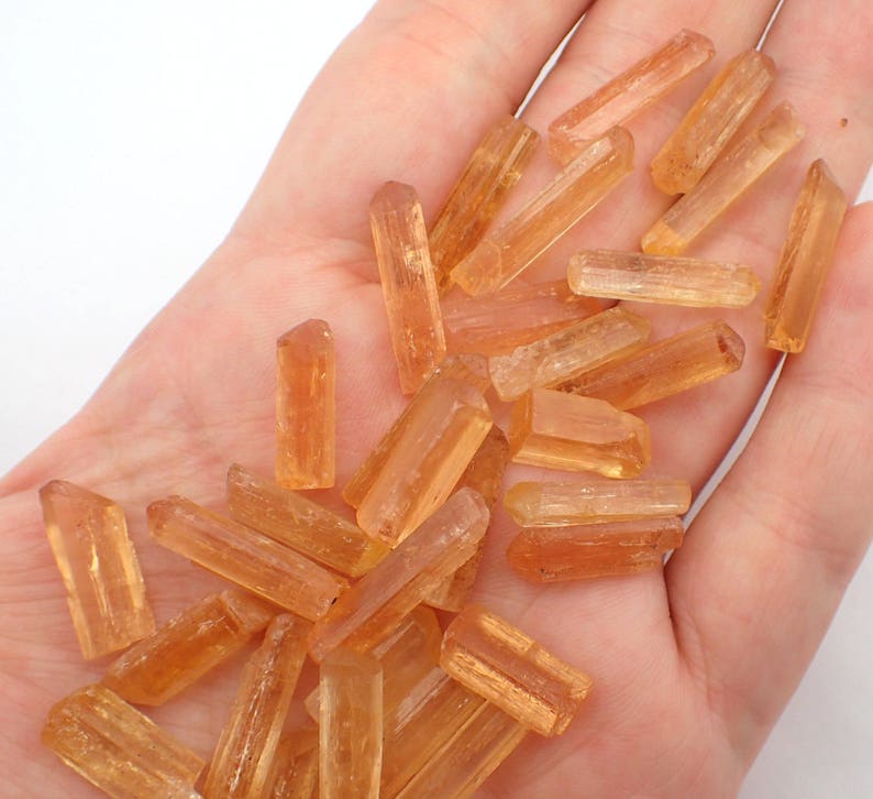 ONE Topaz crystal from Ouro Preto, Brazil choose your size imperial topaz orange natural crystals chosen at random image 5