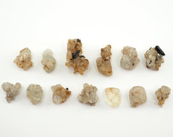 13 Topaz crystal clusters from Erongo Mtns, Namibia - 27gm / 10-30mm (P1023-9) structure minerals