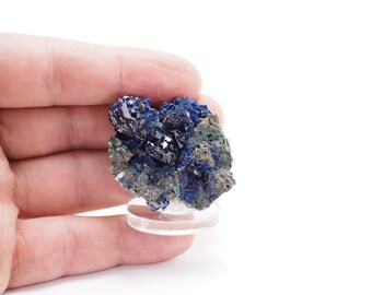 アズライト鉱物標本：ナミビア、ツメブ鉱山産天然石（37 mm x 39 mm x