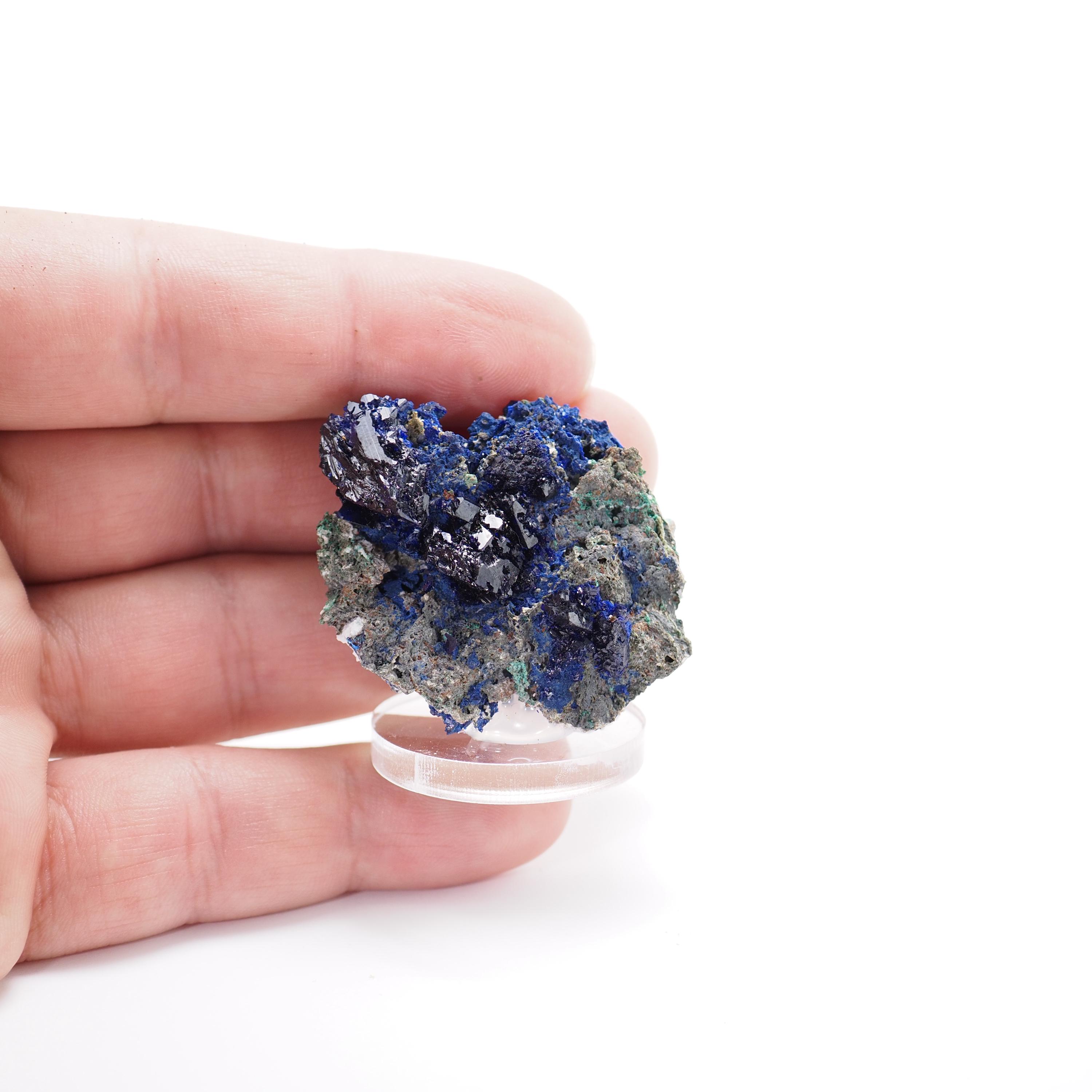 アズライト鉱物標本：ナミビア、ツメブ鉱山産天然石（37 mm x 39 mm x