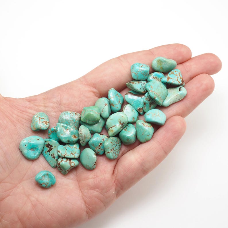 Turquoise Nugget Stone: Polished Blue-green Gemstone From Golden Hills ...